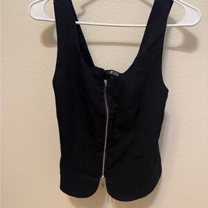 Elegant Black Zippered Women's Top